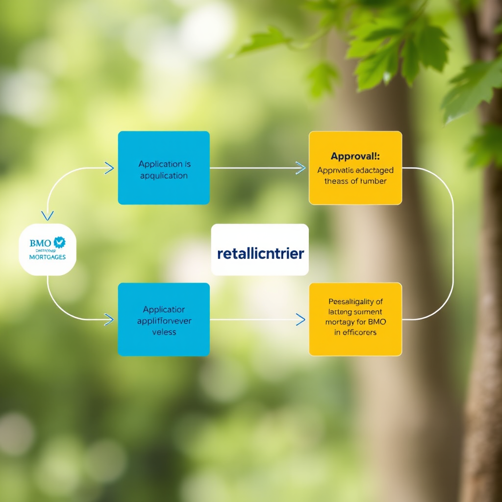 Pre-qualification process flowchart showing steps from application to approval for BMO mortgage services