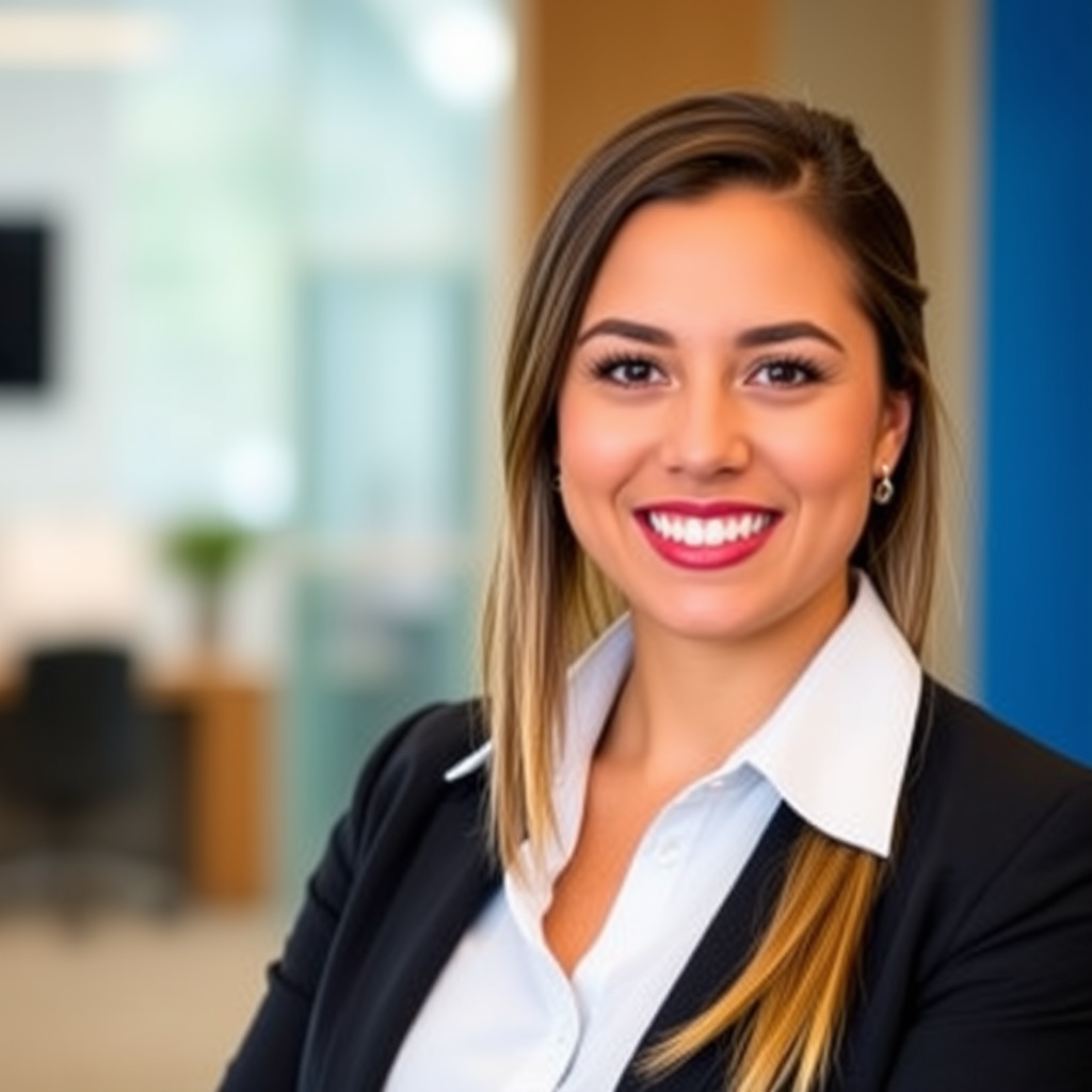 Professional headshot of Jennifer Rodriguez, BMO Branch Manager, wearing business attire with a confident smile in an office setting